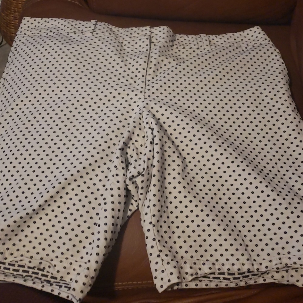 Ann taylor white and navy walking shorts